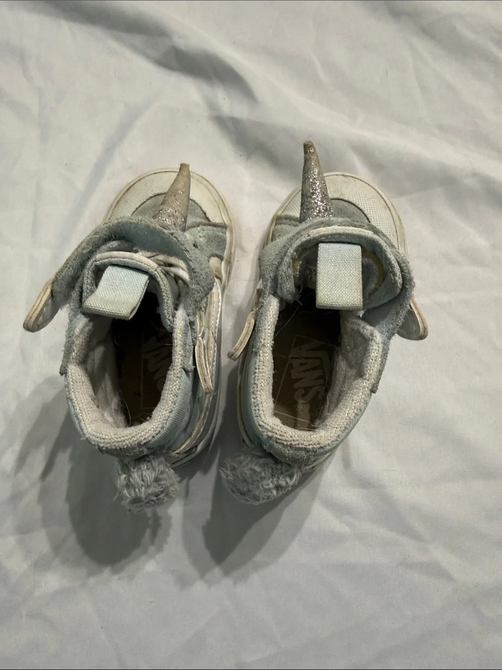 Vans Kids' Light Gray and White Unicorn High-Top Sneakers